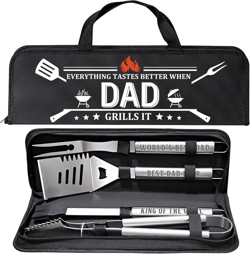 LEWARAN Dad Gifts from Daughter, Dad Grilling Accessories Christmas, Heavy Duty Stainless Steel Grill Set BBQ Grill Tools for Outdoor Grill with Aluminum Case, Grill Utensils Set Ideal Grilling Gifts - Image 1